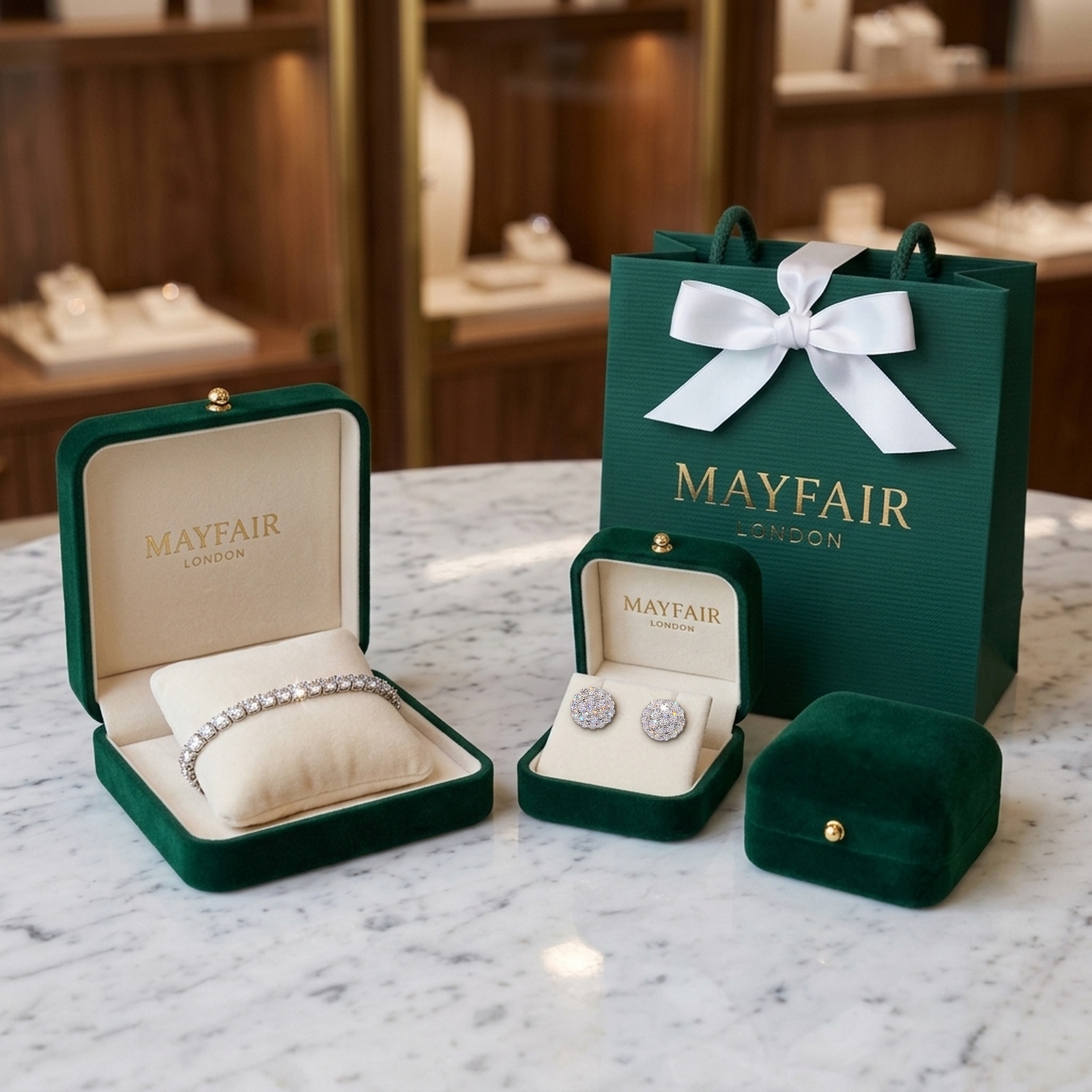 Mayfair London Imperial Emerald Velvet Keepsake Vault