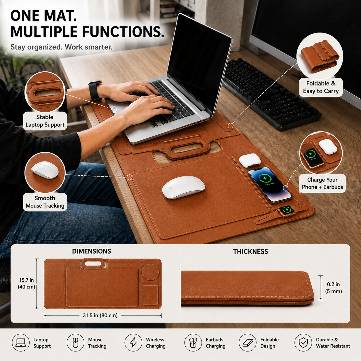 Anywhere Office Sleeve Brown Tan Profile