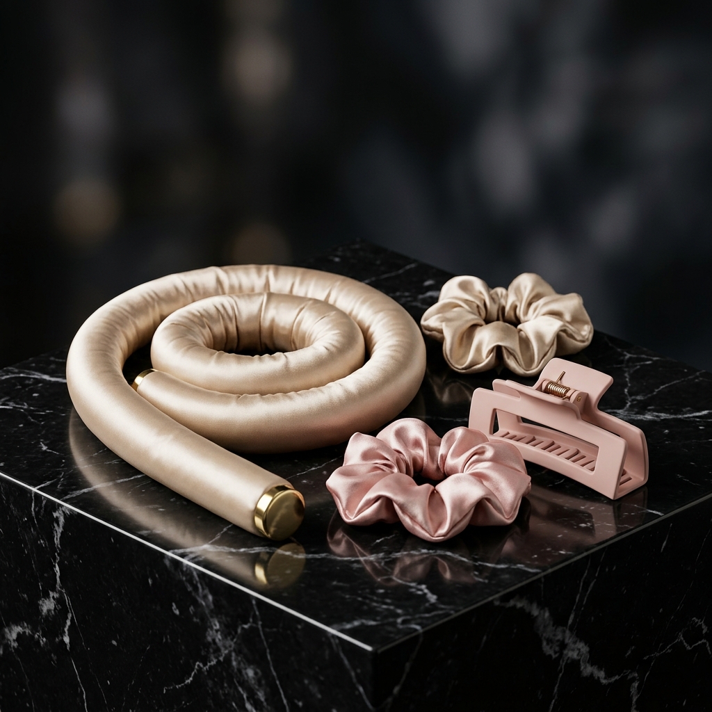 100% Pure Mulberry Silk Heatless Curls Ribbon Set